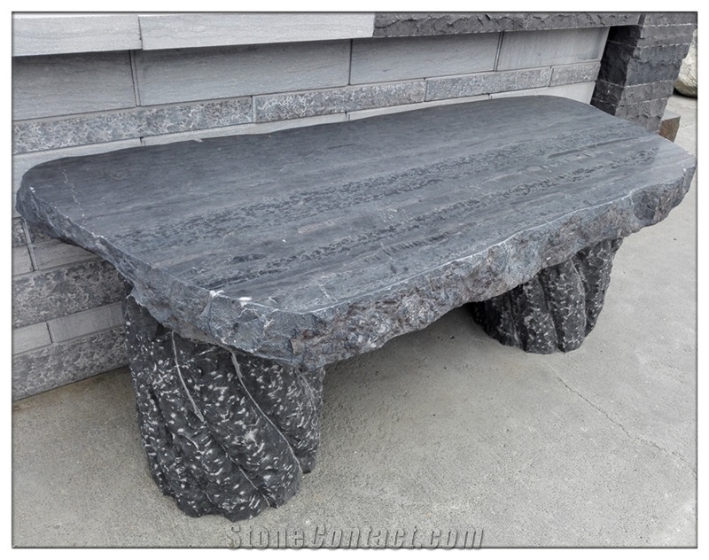 Natural Stone Bench and Table