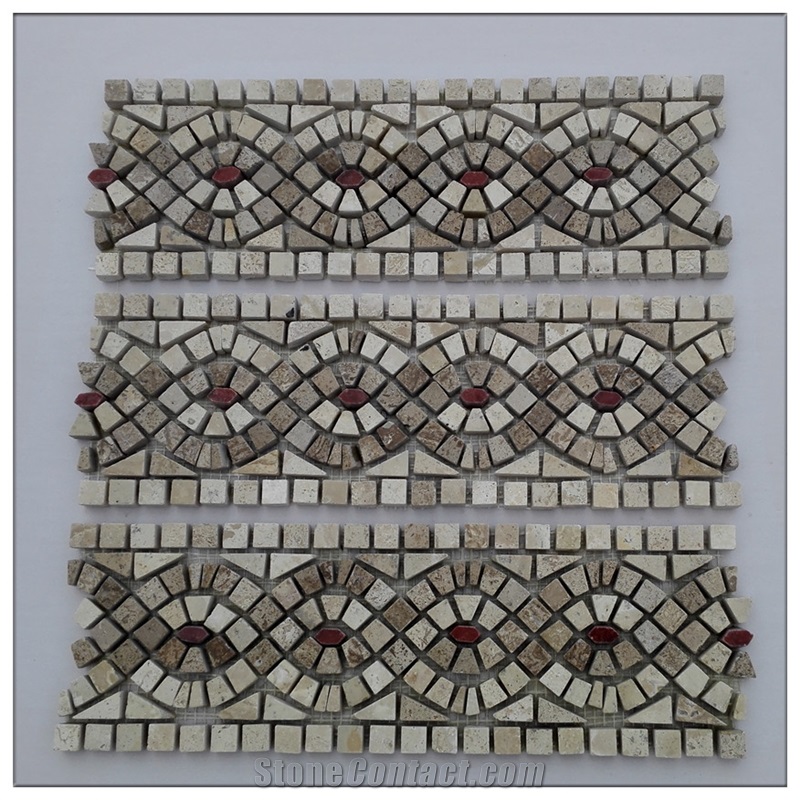Natural Stone Spb#37 Travertine Mosaic Border Lines