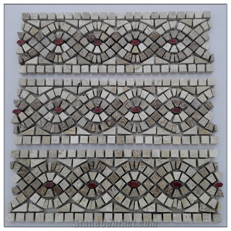 Natural Stone Spb#37 Travertine Mosaic Border Lines