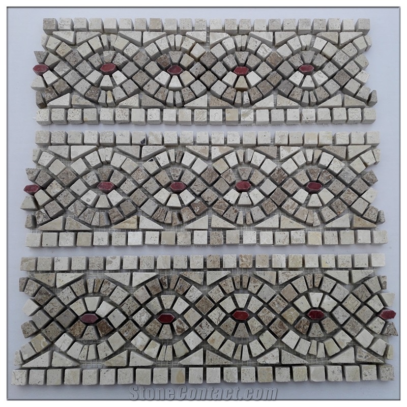 Natural Stone Spb#37 Travertine Mosaic Border Lines