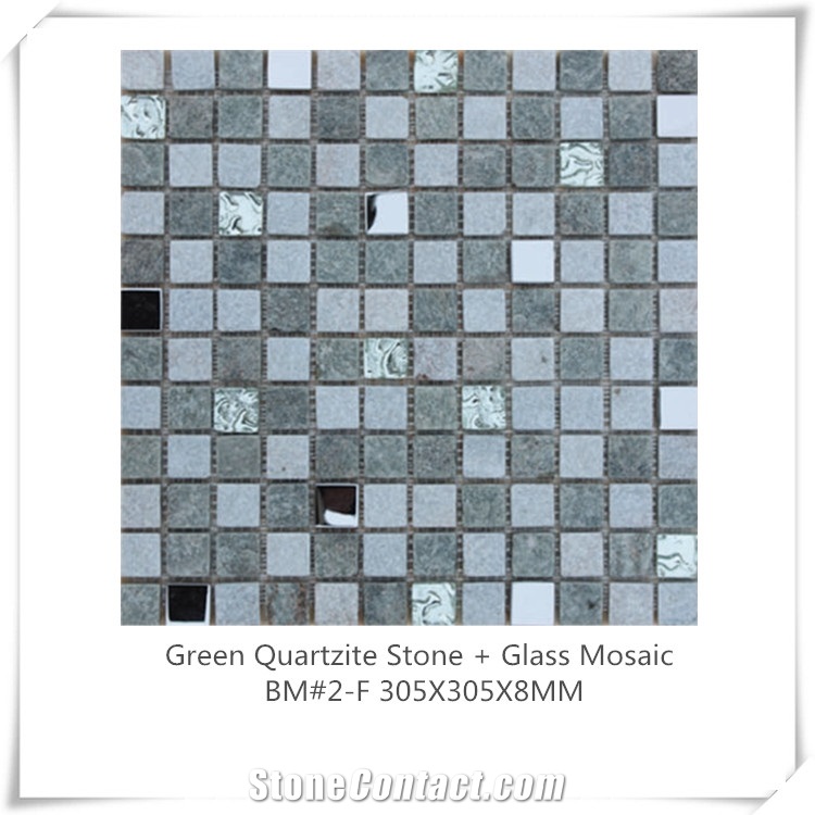 Natural Stone with Glass Bm#2-F,Bm#2-G,Bm#3-A,Bm#92-D Mosaic Product