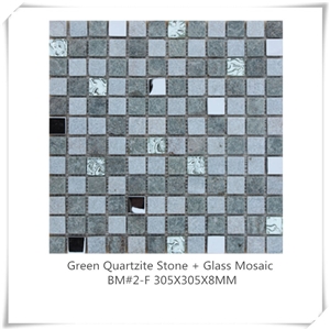 Natural Stone with Glass Bm#2-F,Bm#2-G,Bm#3-A,Bm#92-D Mosaic Product