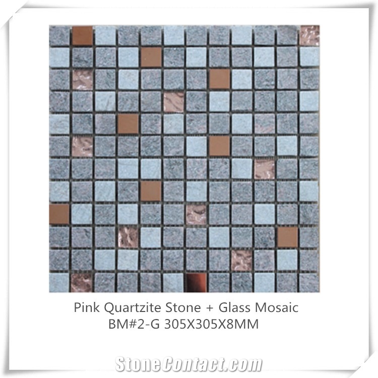 Natural Stone with Glass Bm#2-F,Bm#2-G,Bm#3-A,Bm#92-D Mosaic Product