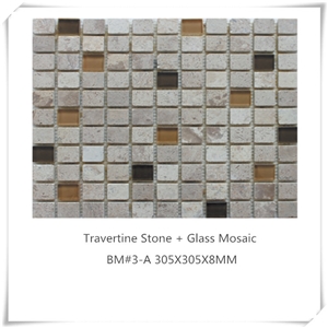 Natural Stone with Glass Bm#2-F,Bm#2-G,Bm#3-A,Bm#92-D Mosaic Product