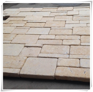 Yellow Limestone Cultured Stone and Panel for Wall Cladding