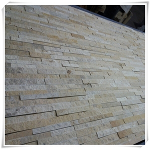 Yellow Limestone Cultured Stone and Panel for Wall Cladding