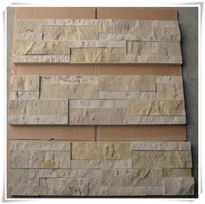 Yellow Limestone Cultured Stone and Panel for Wall Cladding