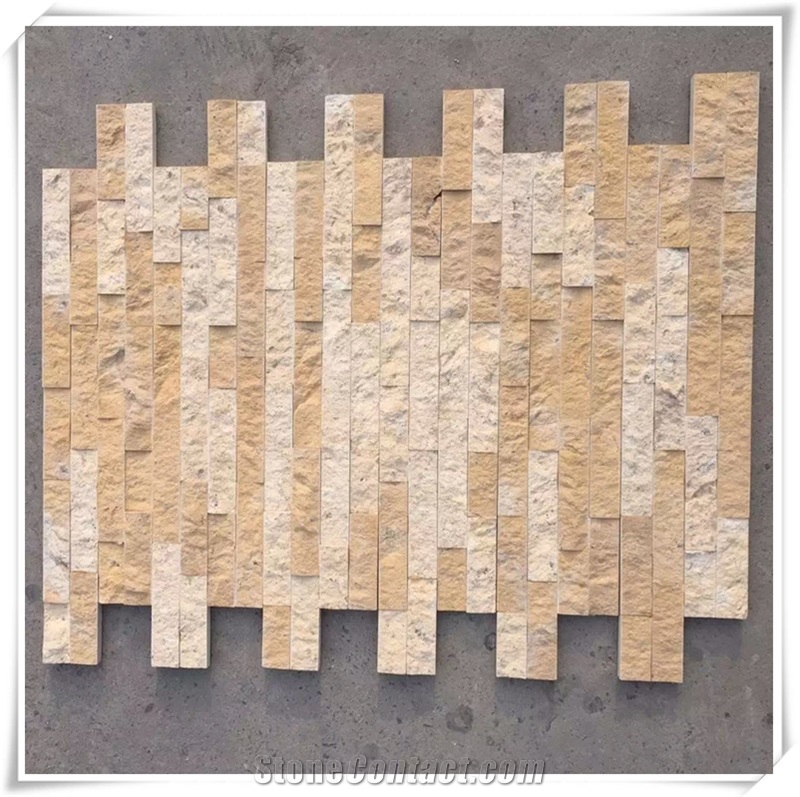 Yellow Limestone Cultured Stone and Panel for Wall Cladding