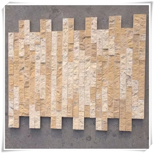Yellow Limestone Cultured Stone and Panel for Wall Cladding