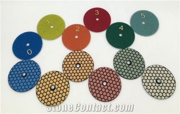 3" Dry Diamond Polishing Flexible Pad Set Engineered Stone Granite Marble Quartz