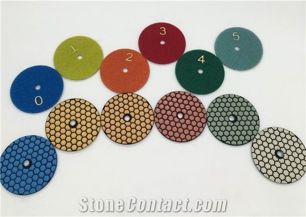 3" Dry Diamond Polishing Flexible Pad Set Engineered Stone Granite Marble Quartz