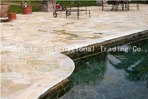 China Yellow Wooden Quartzite Tiles & Slabs for Wall and Floor
