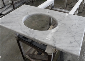 Statuario Italy White Marble Bath Countertop Vanity Top