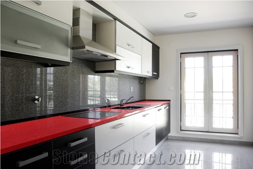 Red Quartz Stone Kitchen Countertops /Red Quartz Stone Bench Tops/Color Similar Cambria Quartz Stone Bar Tops/Color Similar Caesar Quartz Stone Kitchen Island Top/Engineered Stone Work