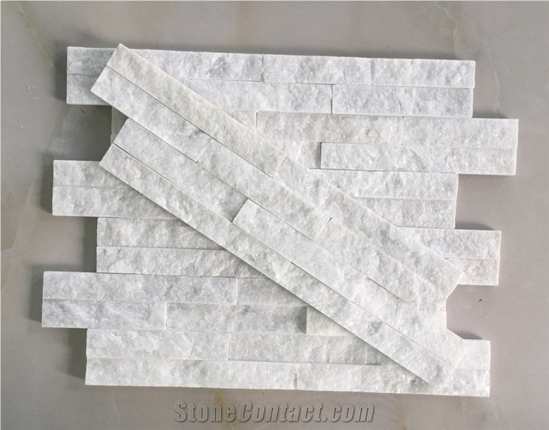 Hhsc10x40-005 on Sale China White Quartzite Cultured Stone/Wall Cladding/Stacked Stone Wall Panel/Manufactured Stone Veneer