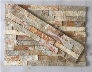 On Sale China Rusty Brown Slate Cultured Stone, Wall Cladding, Stacked Stone Veneer Clearance, Manufactured Stone Veneer