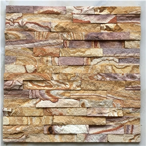 On Sale China Rusty Brown Slate Cultured Stone, Wall Cladding, Stacked Stone Veneer Clearance, Manufactured Stone Veneer