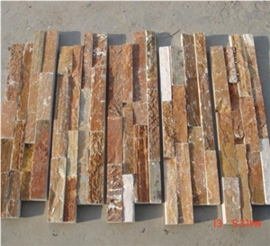 On Sale China Rusty Brown Slate Cultured Stone, Wall Cladding, Stacked Stone Veneer Clearance, Manufactured Stone Veneer