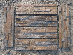 On Sale China Rusty Brown Slate Cultured Stone, Wall Cladding, Stacked Stone Veneer Clearance, Manufactured Stone Veneer