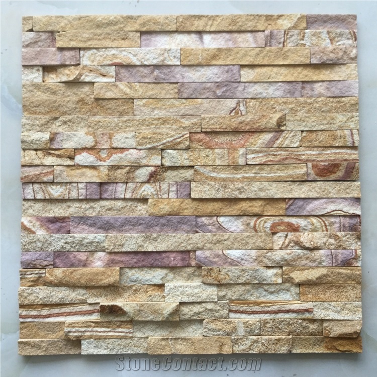 On Sale China Rusty Quartzite Stone Panel /Wall Cladding/Stacked Stone Wall Panel/Manufactured Stone Veneer