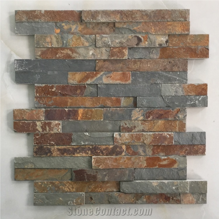 On Sale China Rusty Quartzite Stone Panel /Wall Cladding/Stacked Stone Wall Panel/Manufactured Stone Veneer