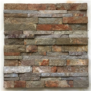 On Sale China Rusty Quartzite Stone Panel /Wall Cladding/Stacked Stone Wall Panel/Manufactured Stone Veneer