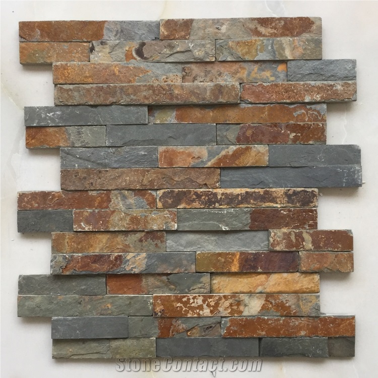 On Sale China Rusty Quartzite Stone Panel /Wall Cladding/Stacked Stone Wall Panel/Manufactured Stone Veneer