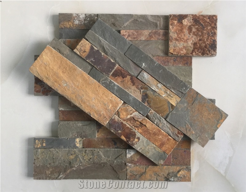 On Sale China S1120 Rusty Slate Cultured Stone/Wall Cladding/Stacked Stone Wall Panel/Manufactured Stone Veneer