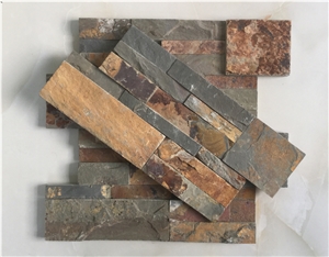 On Sale China S1120 Rusty Slate Cultured Stone/Wall Cladding/Stacked Stone Wall Panel/Manufactured Stone Veneer