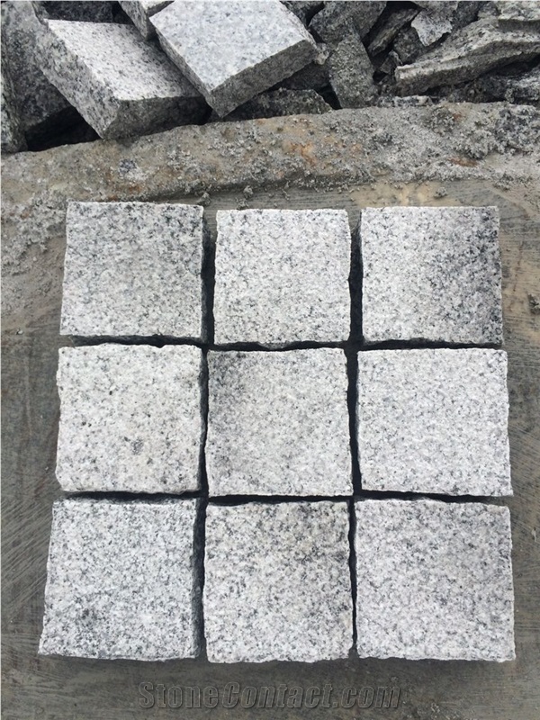 China G623 Crystal Grey, Rosa Beta, Bianco Sarto, Baso White, Cordo Sardinia Granite Flamed Split Cleft Cubes Pavers Sets