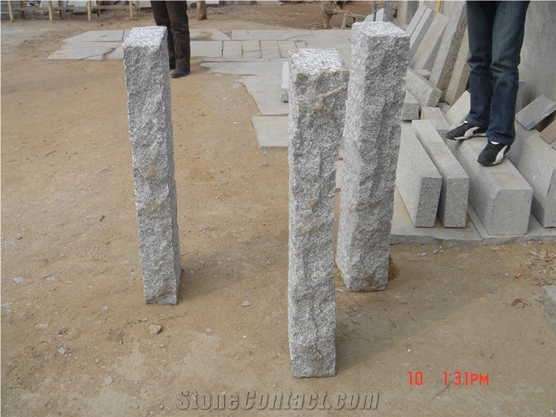 G341 China Grey Granite Split Cleft Natural Surface Palisade Pillar