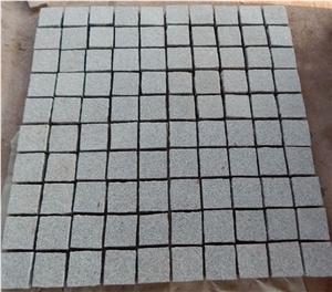 G603 China Silver White Sesame White Crystal White Bianco Crystal Granite Cube Stone Mesh Mounted Pavers G603 China Silver White Sesame White Crystal White Bianco Crystal Granite Cube Stone Mesh Mounted Pavers