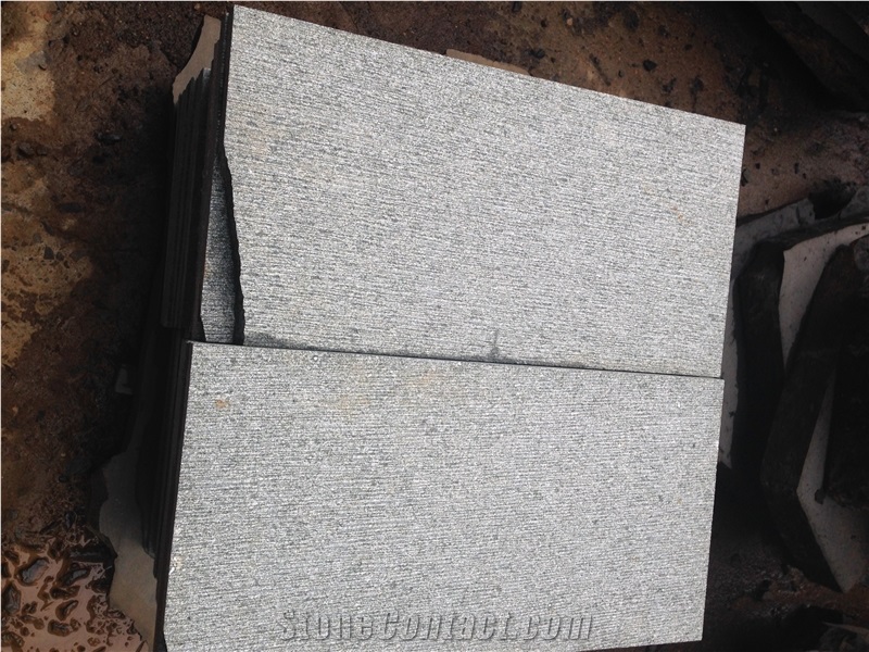 G612 Granite Zhangpu Cyan,Chiseled Surface,Chinese Green Tiles,Flooring Tiles