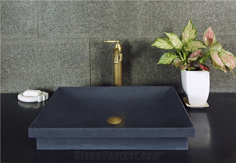 G654 China Dark Grey Padang Dark Impala Kobra Granite Polished Washbasin, Sink, Bathroom Basin
