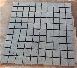 G654 China Padang Dark Sesame Grey Impala Kobra Granite Meshmounted Cube Stone Pavers