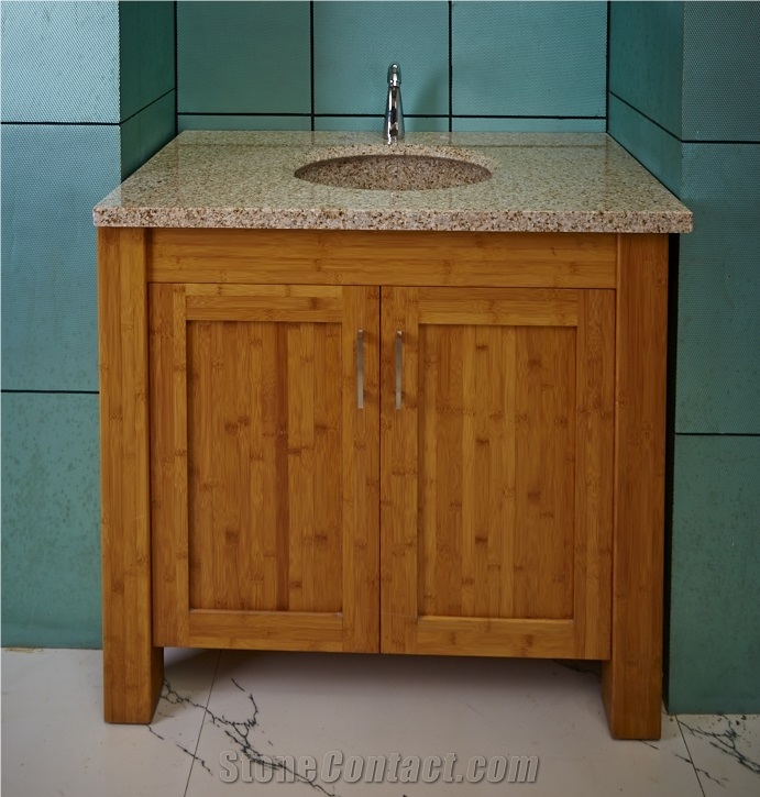 G682 China Yellow Rustic Sunset Gold Padang Giallo Golden Sand Granite Polished Top, Bathroom Top, Sink, Vanity Top
