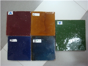 Handmade Terracotta Tiles Orange, Yellow, Red, Brown, Grey, Green, Black