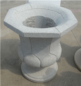 Light Grey Granite Outdoor Exterior Landscaping Flower Pot Planter Flower Stand