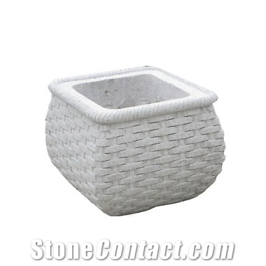 Light Grey Granite Outdoor Exterior Landscaping Flower Pot Planter Flower Stand