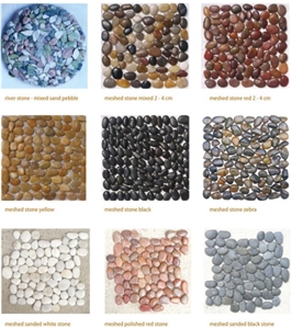River Pebble Stone Gravels in Colors Of White, Black, Zebra, Yellow, Mixed