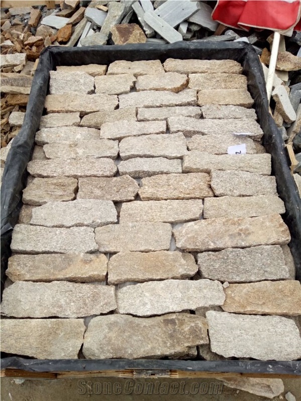 Rustic Yellow Quartzite Culture Stone, Wall Stone, Stone Veneer, Ledge Stone, Corner Stone