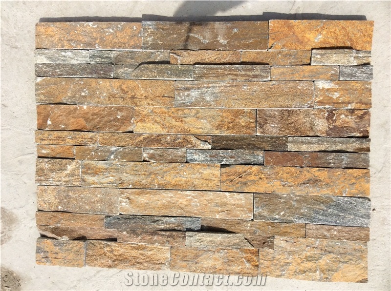 Rustic Yellow Quartzite Culture Stone, Wall Stone, Stone Veneer, Ledge Stone, Corner Stone