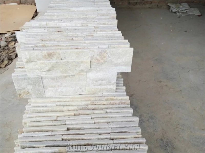 White Quartzite Cultured Stone Wall Cladding Stone Veneer Ledge Stone Corner Stone