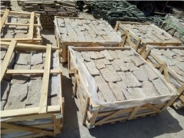 Yellow Quartzite Stacked Cultured Stone Veneer, Brick Stacked Stone, Wall Stone, Corner Stone