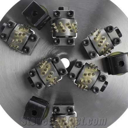 300mm Diamond Bush Hammer with 6 Sinking Roller