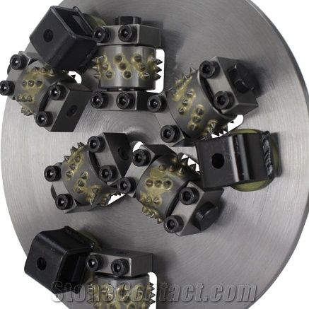 300mm Diamond Bush Hammer with 6 Sinking Roller