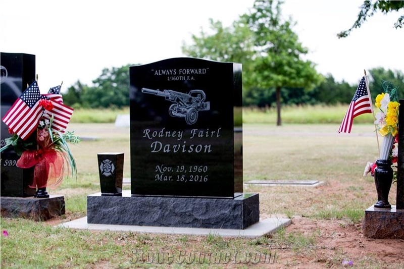 Absolute Black Granite Single Upright Monument