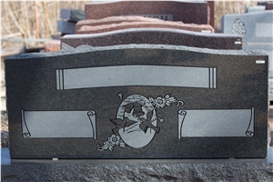 Flash Black Granite Companion Upright Monument Flash Black Granite Companion Upright Monument