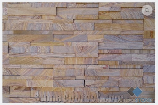 Rainbow Sandstone Stacked Wall Panels