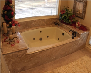Breccia Oniciata Bath Tub Surround, Deck